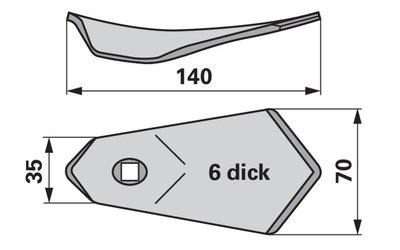 Radlička 70 x 6 x 140 mm - 