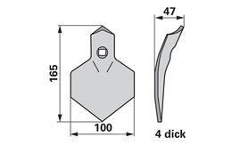  Šípová radlice 100 x 4 x 165 mm