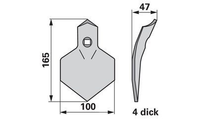  Šípová radlice 100 x 4 x 165 mm - 