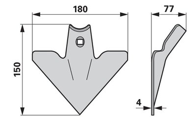 Šípová radlice 180 x 4 x 170 mm - 