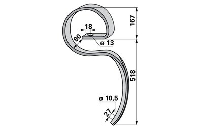  Pero kombinátoru bez radličky, 60 x 12 x 685 mm, montážní výška 518 mm - 