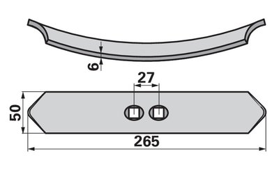  Radlička 50 x 6 x 265 mm - 