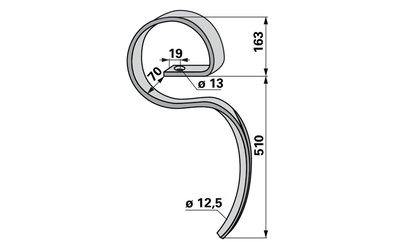  Pero kombinátoru bez radličky, 65 x 13 x 673 mm, montážní výška 510 mm - 