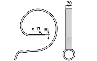  Výztuha pera s okem, 70 x 10 mm - 