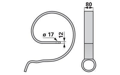 Výztuha pera s okem, 80 x 12 mm - 