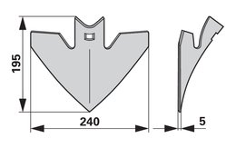  Šípová radlice 240 x 5 mm