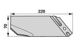  Hrobkovací radlice pravá, 220 x 70 x 4 mm