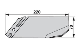  Hrobkovací radlice levá, 220 x 70 x 4 mm