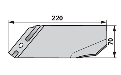  Hrobkovací radlice levá, 220 x 70 x 4 mm - 