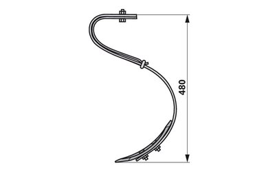  Pero kultivátoru s radličkou, 40 x 7 x 460 mm - 