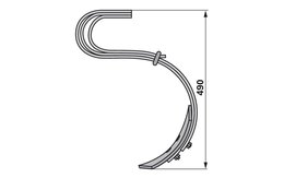  Pero kultivátoru s radličkou, 45 x 7 x 490 mm