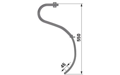 Pero kultivátoru bez radličky, 45 x 7 x 550 mm - 