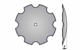  Disk podmítače ozubený, 460 mm, čtyřhran 26 x 26 mm, síla 3,5 mm
