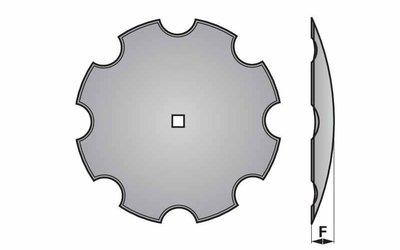  Disk podmítače ozubený, 460 mm, čtyřhran 26 x 26 mm, síla 3,5 mm - 