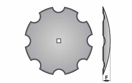 Disk podmítače ozubený, 510 mm, čtyřhran 26 x 26 mm, síla 4 mm