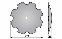  Disk podmítače ozubený, 510 mm, čtyřhran 31 x 31 mm, síla 5 mm