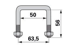 Třmen pera 68 x 62 mm M12, systém Goliath