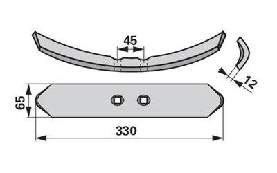  Normalschare Arbeitsbreite 65 x 12 x 330 Lochabstand 45 - 