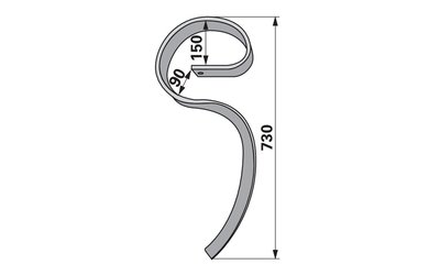 Pero kombinátoru bez radličky, 70 x 12 x 730 mm, montážní výška 555 mm, 504008 - 