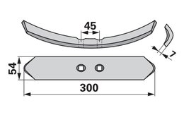  Radlice 54 x 7 x 300 mm, rozteč 45 mm