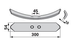  Radlice 54 x 10 x 300 mm, rozteč 45 mm