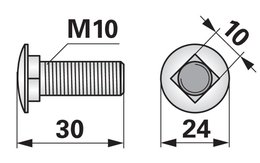  Šroub s plochou hlavou M10 x 30 mm Kuhn 50002300