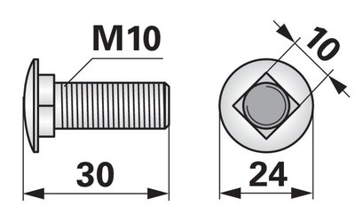  Šroub s plochou hlavou M10 x 30 mm Kuhn 50002300 - 