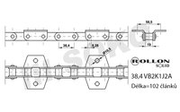 Samostatný řetěz 102 čl. - 17 unašečů - 3917 mm - 