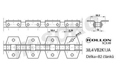 Samostatný řetěz CLAAS 614895 - 