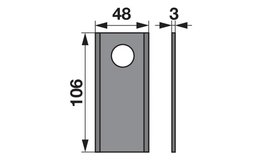 Nůž rotačky rovný (25ks) 106x48x3, d=21,0