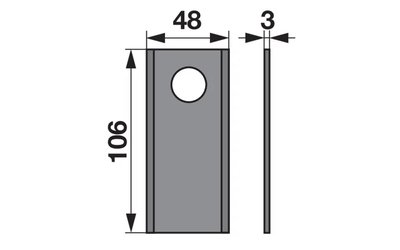 Nůž rotačky rovný (25ks) 106x48x3, d=21,0 - 