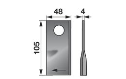 Nůž rotačky pravý (25ks) 105x48x4, d=19,0