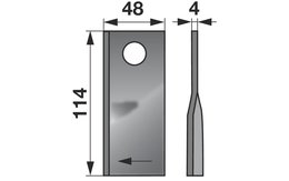 Nůž rotačky pravý (25ks) 114x48x4, d=19,0