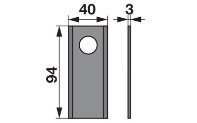 Nůž rotačky rovný (25ks) 94x40x3, d=19,0 - 