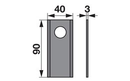 Nůž rotačky rovný (25ks) 90x40x3, d=19,0