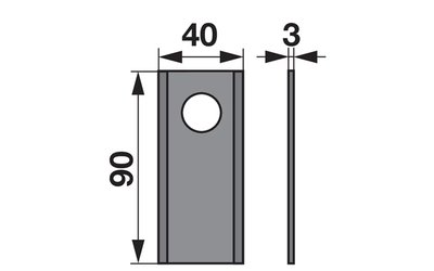 Nůž rotačky rovný (25ks) 90x40x3, d=19,0 - 