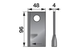 Nůž rotačky pravý (25ks) 96x48x4, d=19,0