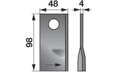 Nůž rotačky levý (25ks) 98x48x4, d=19,0 - 