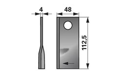 Nůž rotačky pravý (25ks) 112,5x48x4, d=19,0