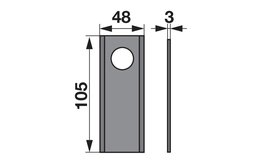 Nůž rotačky rovný (25ks) 105x48x3, d=21,0