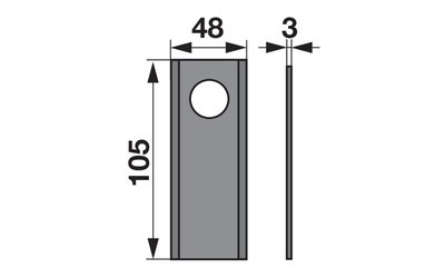 Nůž rotačky rovný (25ks) 105x48x3, d=21,0 - 