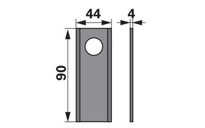 Nůž rotačky rovný (25ks) 90x44x4, d=20,5 - 