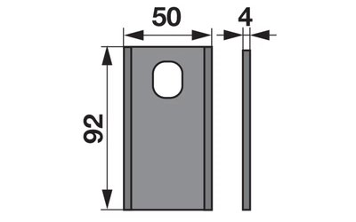 Nůž rotačky rovný (25ks) 92x50x4, d=20,5x24,0 - 