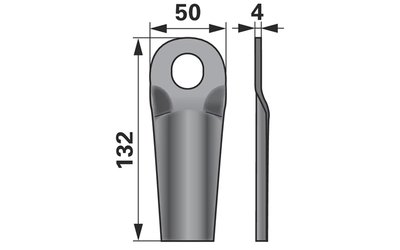 Nůž rotačky vyklenutý (25ks) 132x50x4, d=20,5x22,5 - 