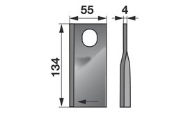 Nůž rotačky pravý (20ks) 134x55x4, d=21,0x28,0