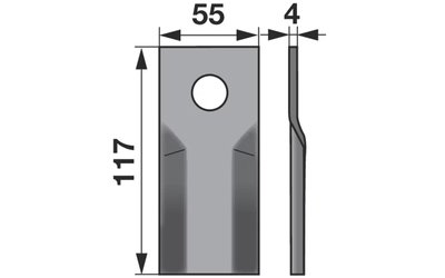 Nůž rotačky vyklenutý (20ks) 117x55x4, d=19,0 - 