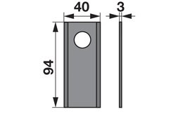 Nůž rotačky rovný (25ks) 94x40x3, d=16,2