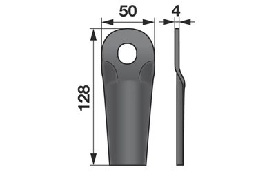 Nůž rotačky vyklenuyý (25ks) 128x50x4, d=20,5x23,0 - 