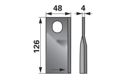 Nůž rotačky levý (25ks) 126x48x4, d=20,5x23,0