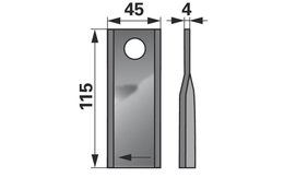 Nůž rotačky pravý (25ks) 115x45x4, d=18,2